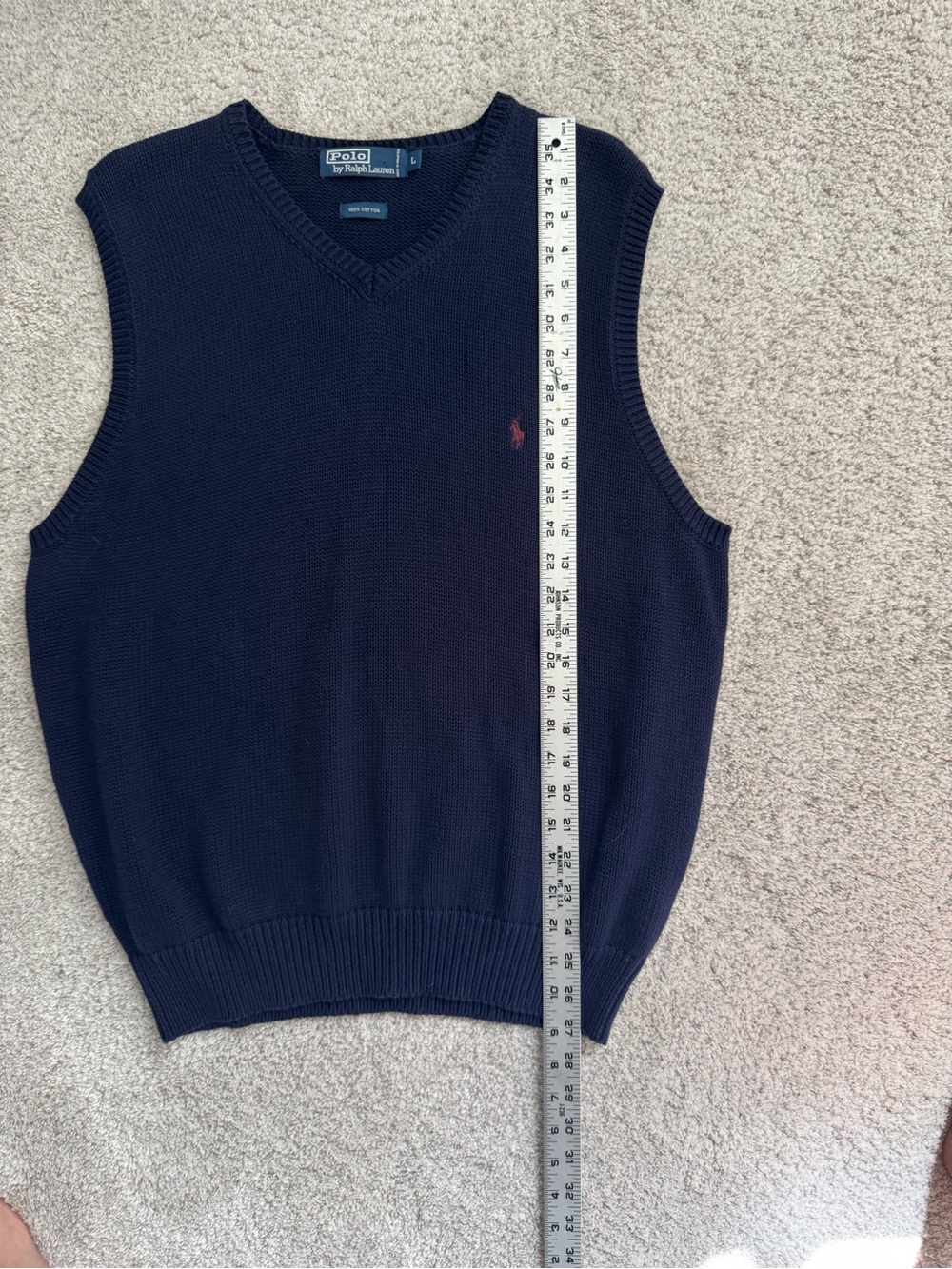 Ralph Lauren Navy V-Neck Knit Sweater Vest - Picture 5 of 5